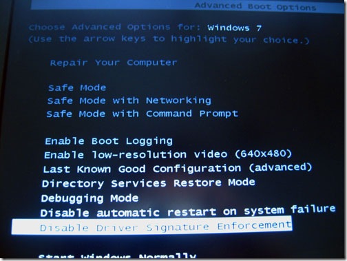 Windows 7 Boot Options